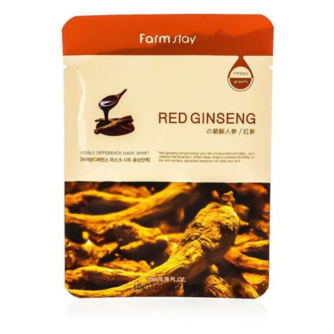 Купить FARM STAY VISIBLE DIFFERENCE MASK SHEET RED GINSENG  (10ea)