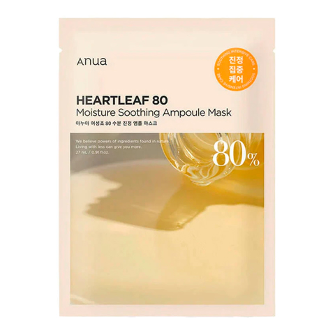 Купить ANUA HEARTLEAF 80% MOISTURE SOOTHING AMPOULE MASK (27ml)