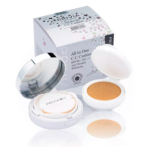 Купить PRIVIA ALL IN ONE C.C CUSHION SPF50 #21 LIGHT BEIGE (14gr * 2ea)