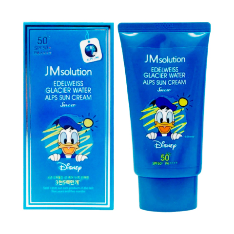 Купить JM SOLUTION EDELWEISS GLACIER WATER ALPS MOIST SUNCREAM SNOW X DISNEY DONALD DUCK SPF 50+ PA++++ (50ml)