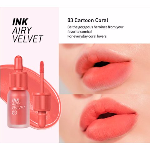 Купить [SALE] PERIPERA INK AIRY VELVET #03 CARTOON CORAL (4gr) [EXP 04/2025]