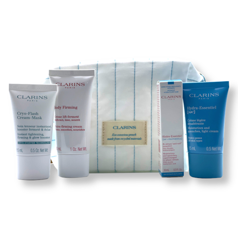 Купить CLARINS ECO CONSCIOUS POUCH (15ml + 30ml + 10ml + 15ml)