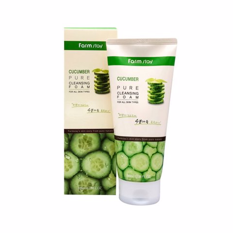 Купить [SALE] FARM STAY CUCUMBER PURE CLEANSING FOAM (180ml) [EXP 08/2025]