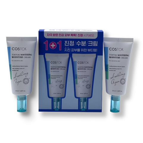 Купить [SALE] COSTOK TOKTOK SOOTHING AQUA CREAM SPECIAL SET (50ml + 50ml) [EXP 03/2025]