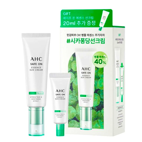 Купить [SALE] AHC SAFE ON ESSENCE SUN CREAM SPF50+ PA++++ (50ml + 20ml) [EXP 05/2025]