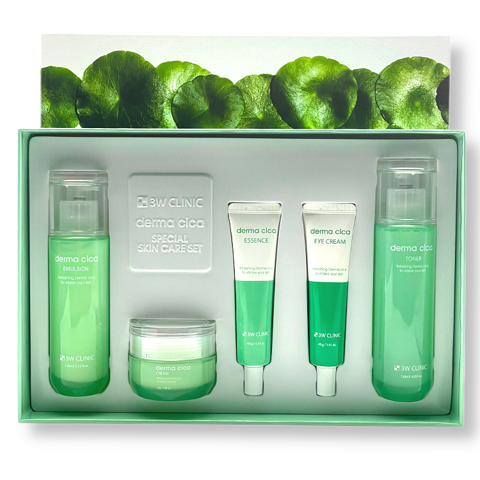 Купить 3W CLINIC DERMA CICA SPECIAL SKIN CARE SET (120ml + 110ml + 40gr + 40gr + 55gr)