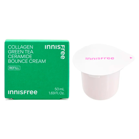 Купить INNISFREE COLLAGEN GREEN TEA CERAMIDE BOUNCE CREAM REFILL ONLY (50ml)