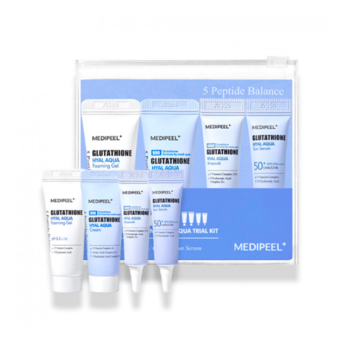 Купить [SALE] MEDI-PEEL GLUTATHIONE HYAL AQUA TRIAL KIT (15ml + 4ml + 15gr + 4ml) [EXP 08/2025]