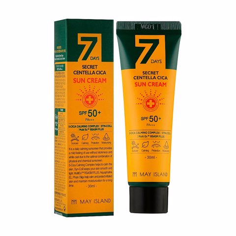 Купить [SALE] MAY ISLAND 7 DAYS SECRET CENTELLA CICA SUN CREAM SPF 50 (30ml) [EXP 10/2025]