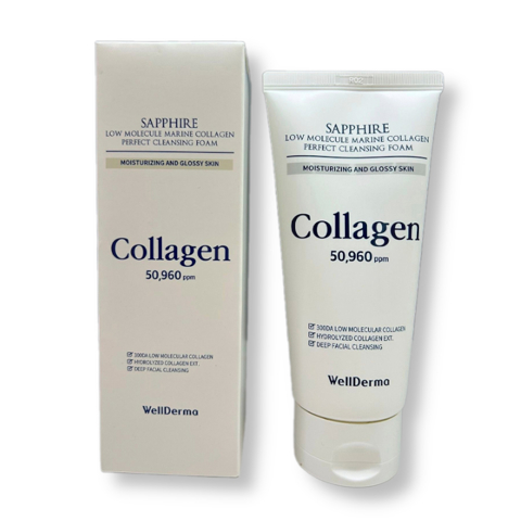 Купить WELLDERMA SAPPHIRE LOW MOLECULE MARINE COLLAGEN PERFECT CLEANSING FOAM (150ml)