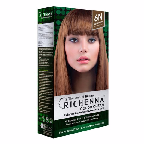 Купить [SALE] RICHENNA COLOR CREAM (HENNA) 6N #LIGHT CHESTNUT (60ml+60ml) [EXP 09/2025]