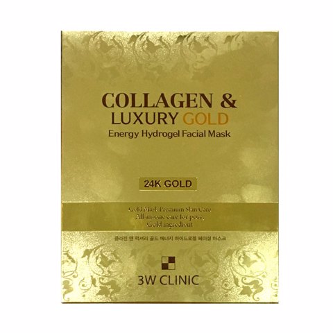 Купить [SALE] 3W CLINIC COLLAGEN & LUXURY GOLD ENERGY HYDROGEL FACIAL MASK (30ml * 5ea) [Мятая коробка / EXP 08/2027]