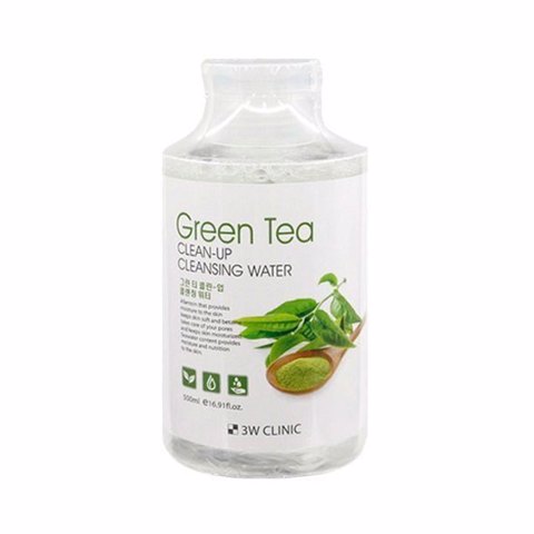 Купить [SALE] 3W CLINIC GREEN TEA CLEAN-UP CLEANSING WATER (500ml) [EXP 11/2025]