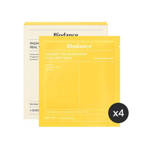 Купить BIODANCE RADIANT VITA NIACINAMIDE REAL DEEP MASK (4sheets * 34gr)