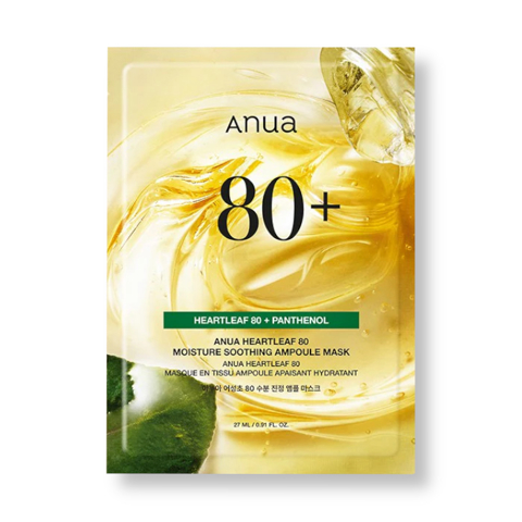 Купить ANUA HEARTLEAF 80 MOISTURE SOOTHING AMPOULE MASK (27ml * 10ea)